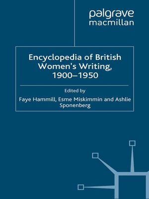 cover image of Encyclopedia of British Women's Writing 1900–1950